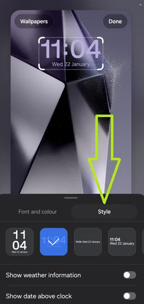 How to Change Lock Screen Clock Style in Samsung S25 Ultra, S25 Plus, S25