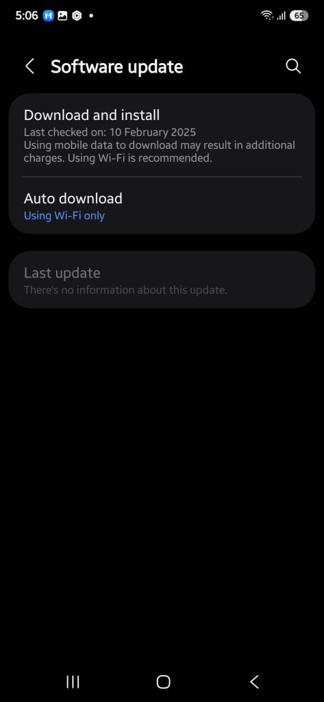 Check for Software Update on S25 Ultra
