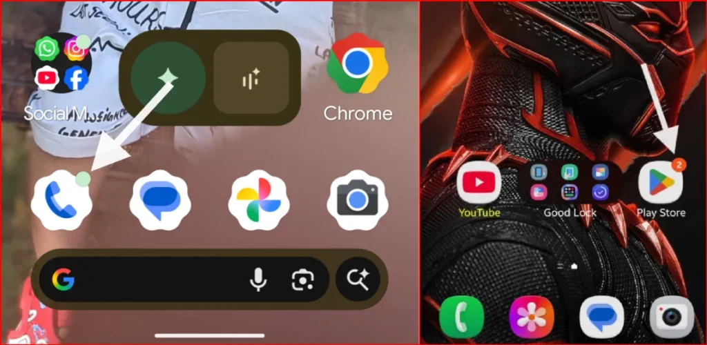 Pixel vs Samsung Notification Badges