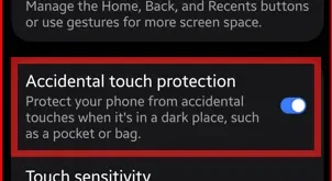 Samsung Accidental Touch Protection