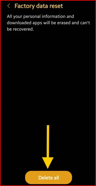 Factory Data Reset Samsung S26 Ultra