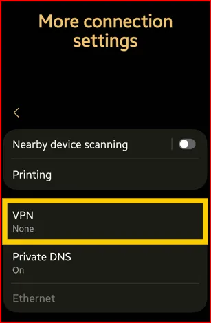 Turn Off VPN to Fix Internet not working on Samsung Galaxy S26 Ultra